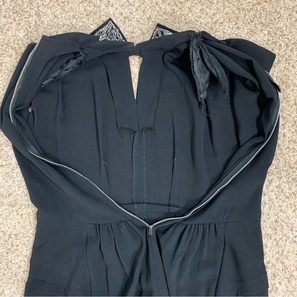 Vintage 1940’s beaded collar black dress with peplum - Picture 11 of 14